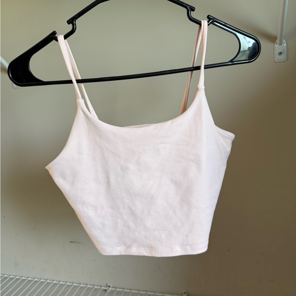 Women's Pink Spaghetti Strap Sports Bra/Workout Top